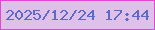 文字の大きさ：1、枠の色：e644d3、背景の色：dfc0e8、文字の色：5e6ac7 無料ブログパーツのブログ時計