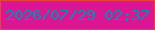 文字の大きさ：5、枠の色：e64533、背景の色：dc1590、文字の色：018fb6 無料ブログパーツのブログ時計