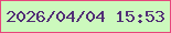 文字の大きさ：4、枠の色：e6467c、背景の色：ccf9bd、文字の色：522f76 無料ブログパーツのブログ時計