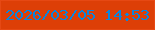 文字の大きさ：2、枠の色：e64914、背景の色：dd3f07、文字の色：0786e0 無料ブログパーツのブログ時計