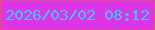 文字の大きさ：5、枠の色：e64990、背景の色：da35e7、文字の色：40c4f7 無料ブログパーツのブログ時計