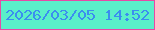 文字の大きさ：2、枠の色：e649a6、背景の色：5aefc9、文字の色：3b8eef 無料ブログパーツのブログ時計