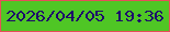 文字の大きさ：3、枠の色：e64e59、背景の色：4fc625、文字の色：1d086b 無料ブログパーツのブログ時計
