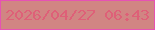 文字の大きさ：4、枠の色：e652b3、背景の色：d18583、文字の色：de6078 無料ブログパーツのブログ時計