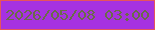 文字の大きさ：4、枠の色：e6545b、背景の色：a632e0、文字の色：6b6b49 無料ブログパーツのブログ時計