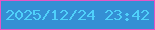 文字の大きさ：2、枠の色：e655c5、背景の色：348fd4、文字の色：4fd0fa 無料ブログパーツのブログ時計