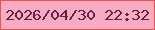 文字の大きさ：5、枠の色：e65654、背景の色：f9acc1、文字の色：652045 無料ブログパーツのブログ時計