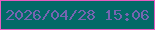 文字の大きさ：2、枠の色：e65cc0、背景の色：026a67、文字の色：7664b1 無料ブログパーツのブログ時計