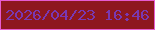 文字の大きさ：2、枠の色：e65cd1、背景の色：8e171f、文字の色：7938b2 無料ブログパーツのブログ時計