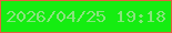 文字の大きさ：3、枠の色：e65e3f、背景の色：15ed11、文字の色：89e47d 無料ブログパーツのブログ時計