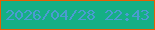 文字の大きさ：1、枠の色：e65f02、背景の色：15af85、文字の色：4b9bd2 無料ブログパーツのブログ時計