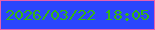 文字の大きさ：4、枠の色：e660b0、背景の色：2b46fd、文字の色：34b612 無料ブログパーツのブログ時計