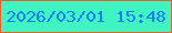 文字の大きさ：3、枠の色：e6612f、背景の色：41f5c2、文字の色：1a7dfb 無料ブログパーツのブログ時計