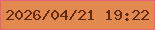 文字の大きさ：1、枠の色：e6617c、背景の色：e28950、文字の色：632b0c 無料ブログパーツのブログ時計