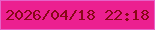 文字の大きさ：1、枠の色：e663c7、背景の色：ec2090、文字の色：880816 無料ブログパーツのブログ時計