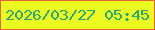 文字の大きさ：3、枠の色：e66536、背景の色：ebfa1f、文字の色：29a87a 無料ブログパーツのブログ時計