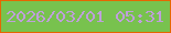 文字の大きさ：3、枠の色：e66600、背景の色：78c24e、文字の色：bf9fdb 無料ブログパーツのブログ時計