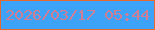 文字の大きさ：1、枠の色：e66a30、背景の色：3da3f9、文字の色：d07d96 無料ブログパーツのブログ時計
