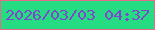 文字の大きさ：1、枠の色：e66a8a、背景の色：25dc83、文字の色：7e46cb 無料ブログパーツのブログ時計
