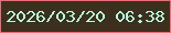 文字の大きさ：2、枠の色：e66e75、背景の色：3c2f1d、文字の色：b6ffd9 無料ブログパーツのブログ時計