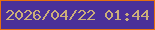 文字の大きさ：4、枠の色：e66f0f、背景の色：4b3099、文字の色：cbae7a 無料ブログパーツのブログ時計