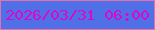 文字の大きさ：3、枠の色：e670ab、背景の色：4f70e7、文字の色：dc08c9 無料ブログパーツのブログ時計