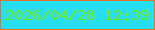 文字の大きさ：4、枠の色：e67227、背景の色：26dff4、文字の色：76e822 無料ブログパーツのブログ時計