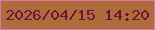 文字の大きさ：4、枠の色：e672a6、背景の色：ac6c3c、文字の色：721238 無料ブログパーツのブログ時計