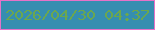 文字の大きさ：4、枠の色：e672c8、背景の色：368eb0、文字の色：6ba74f 無料ブログパーツのブログ時計