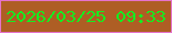文字の大きさ：2、枠の色：e673cb、背景の色：ae5e24、文字の色：15ed20 無料ブログパーツのブログ時計