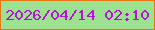文字の大きさ：5、枠の色：e67513、背景の色：9ce290、文字の色：b315d3 無料ブログパーツのブログ時計