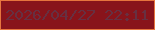 文字の大きさ：1、枠の色：e6753e、背景の色：88141b、文字の色：673041 無料ブログパーツのブログ時計
