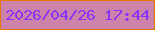 文字の大きさ：2、枠の色：e67701、背景の色：cd82aa、文字の色：8932f8 無料ブログパーツのブログ時計
