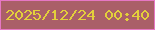 文字の大きさ：2、枠の色：e677c4、背景の色：aa5f68、文字の色：e3cf3b 無料ブログパーツのブログ時計