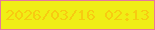 文字の大きさ：2、枠の色：e6789d、背景の色：f0ee16、文字の色：f7cb11 無料ブログパーツのブログ時計