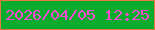 文字の大きさ：5、枠の色：e6793f、背景の色：0bab2d、文字の色：f94bd3 無料ブログパーツのブログ時計