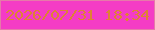 文字の大きさ：4、枠の色：e679a9、背景の色：f43cc5、文字の色：de8234 無料ブログパーツのブログ時計