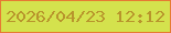 文字の大きさ：2、枠の色：e67a33、背景の色：d4e24d、文字の色：b8952c 無料ブログパーツのブログ時計