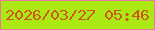 文字の大きさ：5、枠の色：e67a9f、背景の色：ace813、文字の色：ce571a 無料ブログパーツのブログ時計