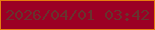 文字の大きさ：1、枠の色：e67c10、背景の色：9b0024、文字の色：68332e 無料ブログパーツのブログ時計