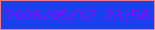 文字の大きさ：2、枠の色：e67c96、背景の色：1a3fec、文字の色：840aff 無料ブログパーツのブログ時計