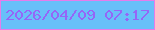 文字の大きさ：1、枠の色：e67ceb、背景の色：68c0f9、文字の色：9566f7 無料ブログパーツのブログ時計