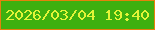 文字の大きさ：2、枠の色：e6810c、背景の色：3fb00f、文字の色：e3f438 無料ブログパーツのブログ時計