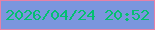 文字の大きさ：5、枠の色：e681a7、背景の色：7b96de、文字の色：04c070 無料ブログパーツのブログ時計