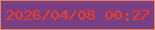 文字の大きさ：3、枠の色：e6835e、背景の色：783f85、文字の色：ef3e24 無料ブログパーツのブログ時計