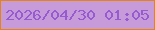 文字の大きさ：4、枠の色：e68413、背景の色：c79bda、文字の色：945ccf 無料ブログパーツのブログ時計