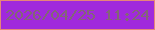 文字の大きさ：5、枠の色：e68579、背景の色：a029dc、文字の色：836577 無料ブログパーツのブログ時計