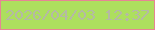 文字の大きさ：4、枠の色：e68594、背景の色：addf5e、文字の色：b5b9a5 無料ブログパーツのブログ時計