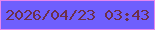 文字の大きさ：4、枠の色：e687ef、背景の色：6f5ffd、文字の色：6c304a 無料ブログパーツのブログ時計