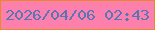 文字の大きさ：3、枠の色：e68929、背景の色：fd7fab、文字の色：5875ba 無料ブログパーツのブログ時計